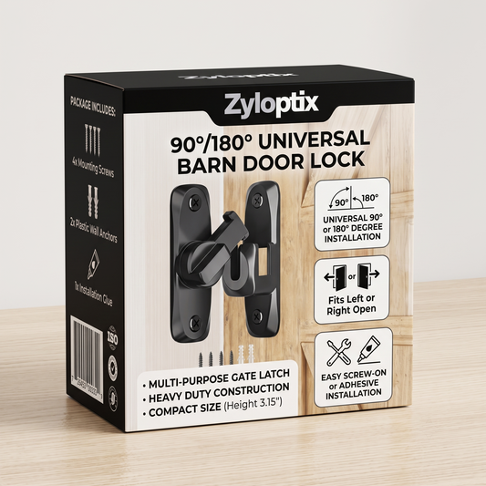 Zyloptix® 90°/180° Universal Barn Door Lock