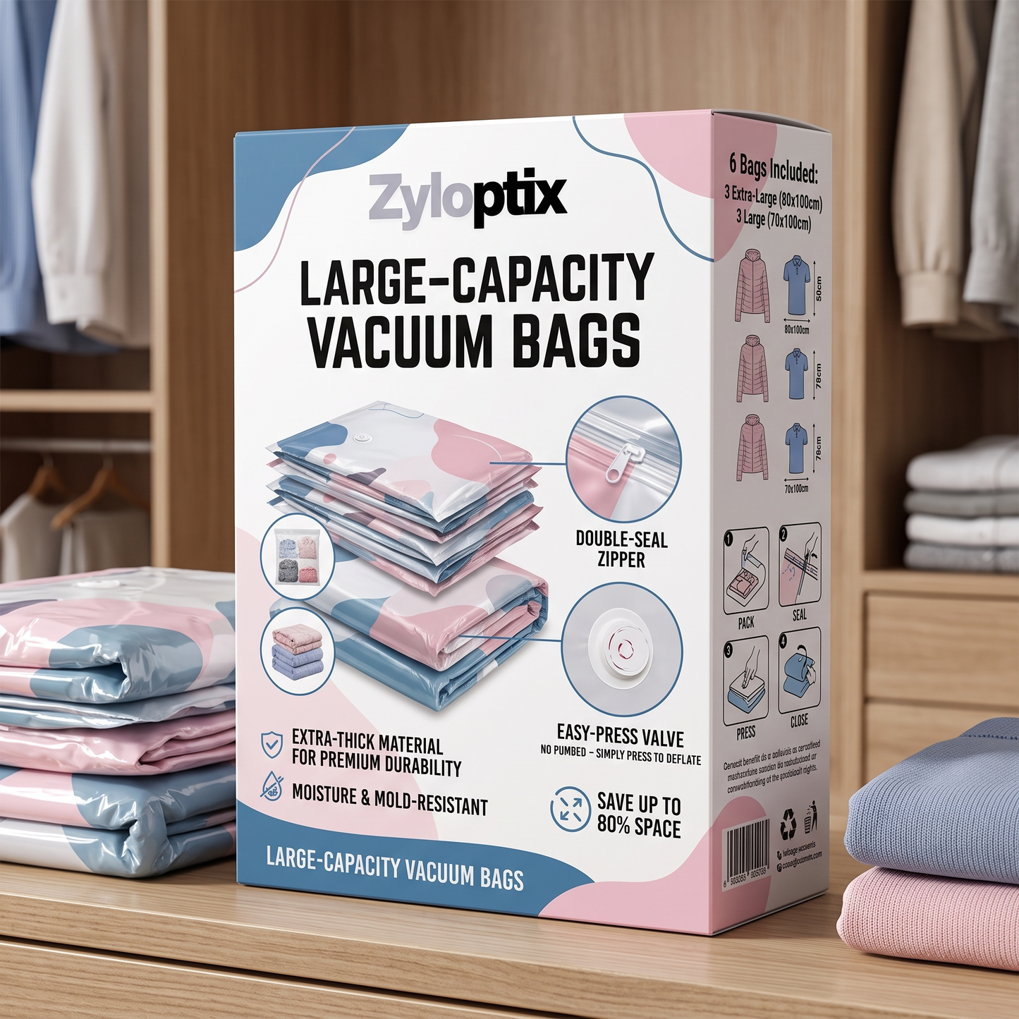 Zyloptix®📦 Large-Capacity Vacuum Bags – No Pump Needed! 💨✨