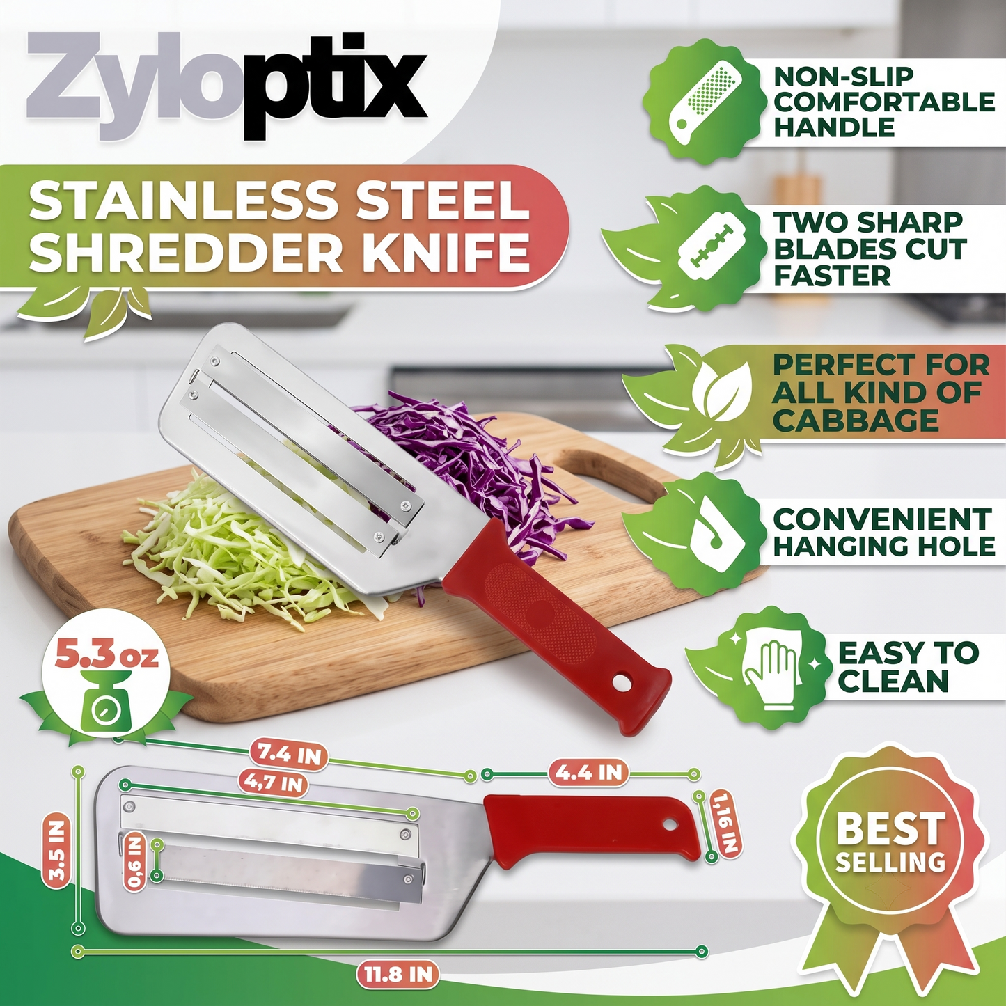 🏆Flash Sale⚡ 50K+ SOLD! Almost Gone✨Zyloptix® Stainless Steel Shredder Knife,Best Gifts