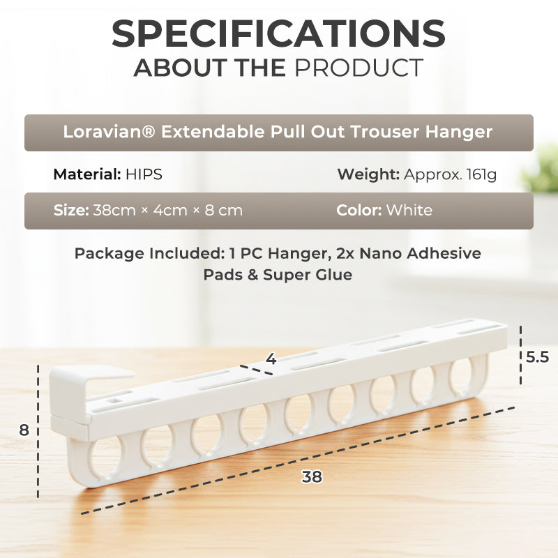 Zyloptix® Extendable Pull Out Trouser Hanger