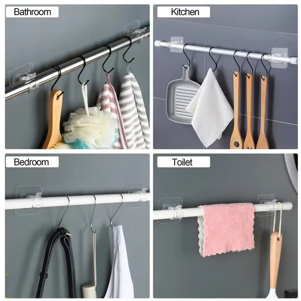 Zyloptix® Curtain Rod Brackets with Clips – Transparent Drapery Hooks