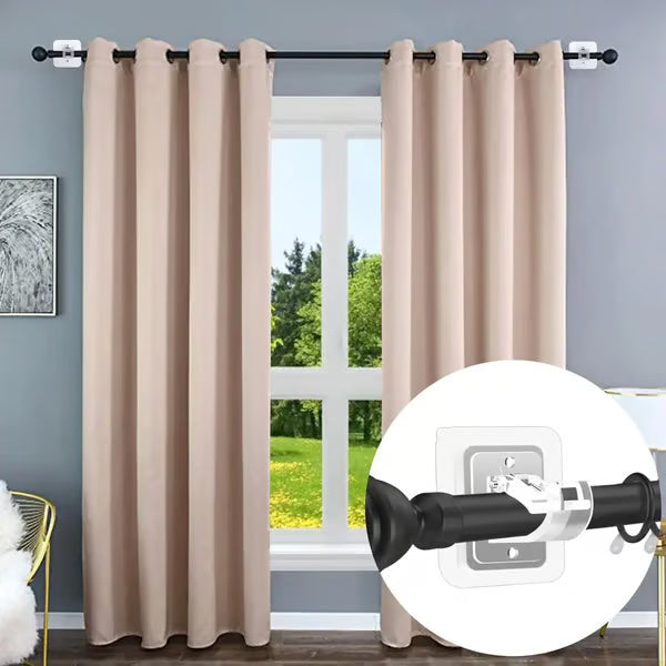 Zyloptix® Curtain Rod Brackets with Clips – Transparent Drapery Hooks