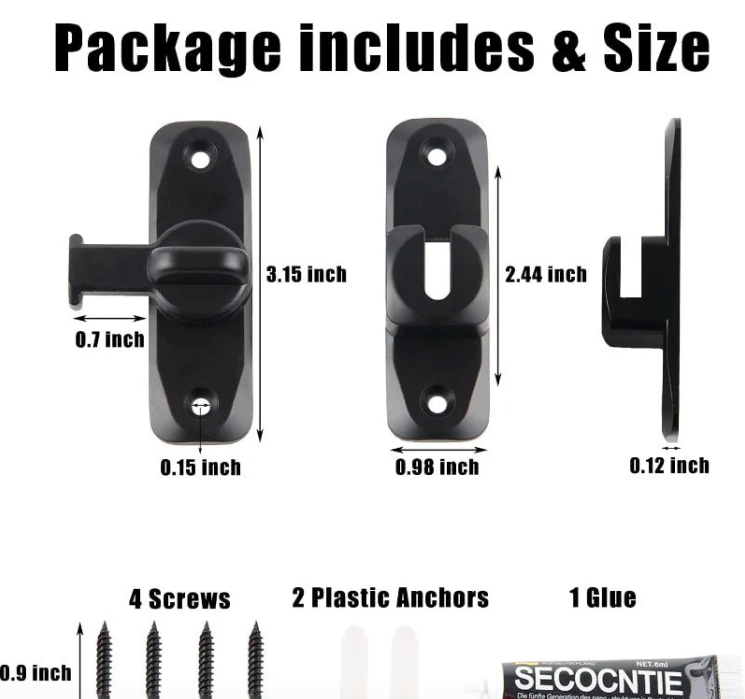 Zyloptix® 90°/180° Universal Barn Door Lock