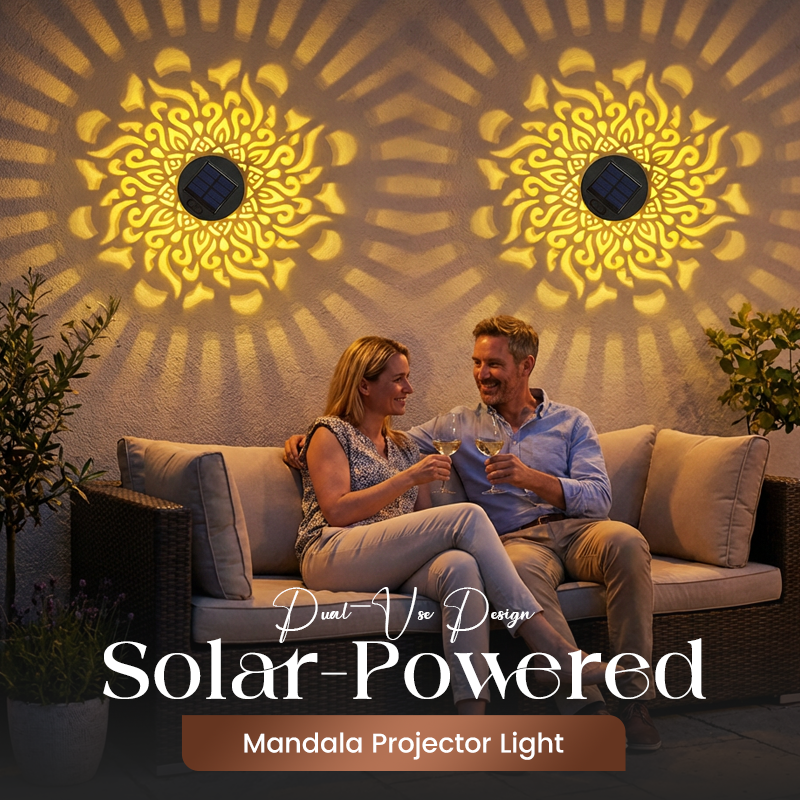 🌞 50% OFF NOW! 🌀Zyloptix® Solar Mandala Light – Stunning Pattern Projection, 2-in-1 Floor & Wall Design & IP65 Waterproof Auto On/Off 🌿