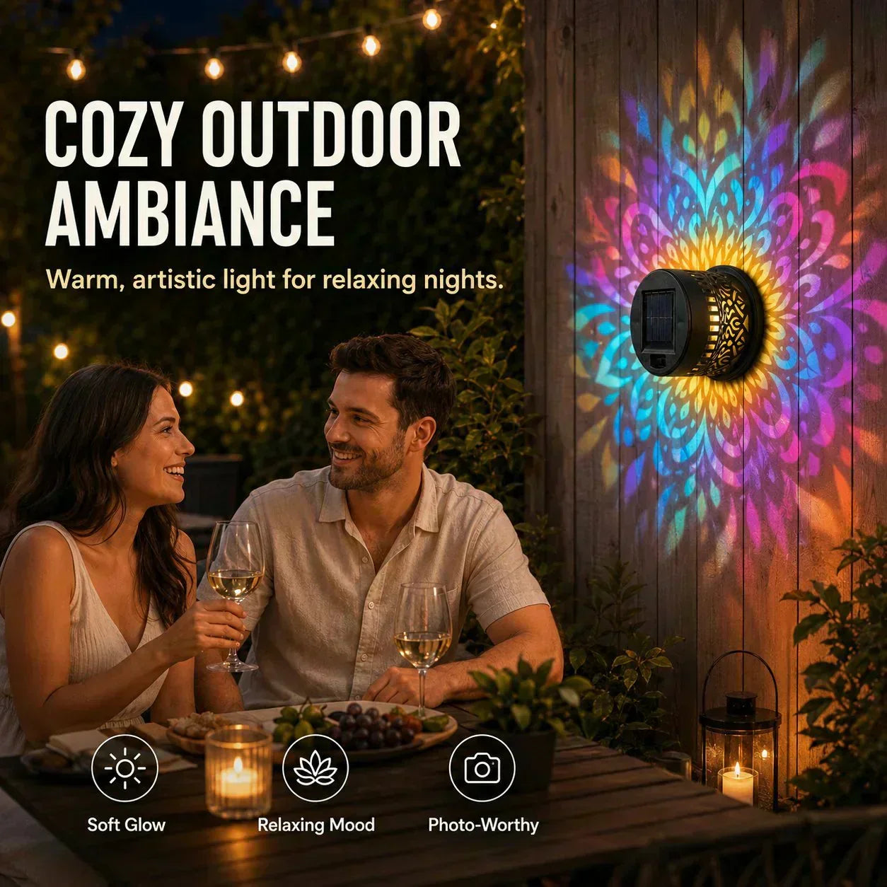 🌞 50% OFF NOW! 🌀Zyloptix® Solar Mandala Light – Stunning Pattern Projection, 2-in-1 Floor & Wall Design & IP65 Waterproof Auto On/Off 🌿