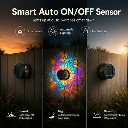 🌞 50% OFF NOW! 🌀Zyloptix® Solar Mandala Light – Stunning Pattern Projection, 2-in-1 Floor & Wall Design & IP65 Waterproof Auto On/Off 🌿