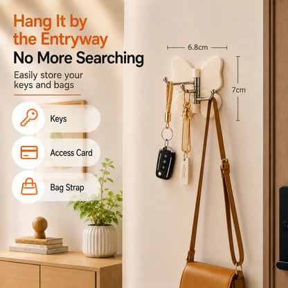 🦋 Zyloptix® Rotating Butterfly Triple Hook—Adjustable for Flat Walls & Corners
